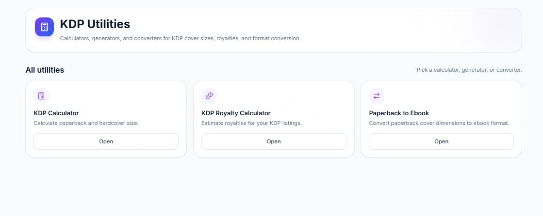 KDP utilities dashboard screenshot