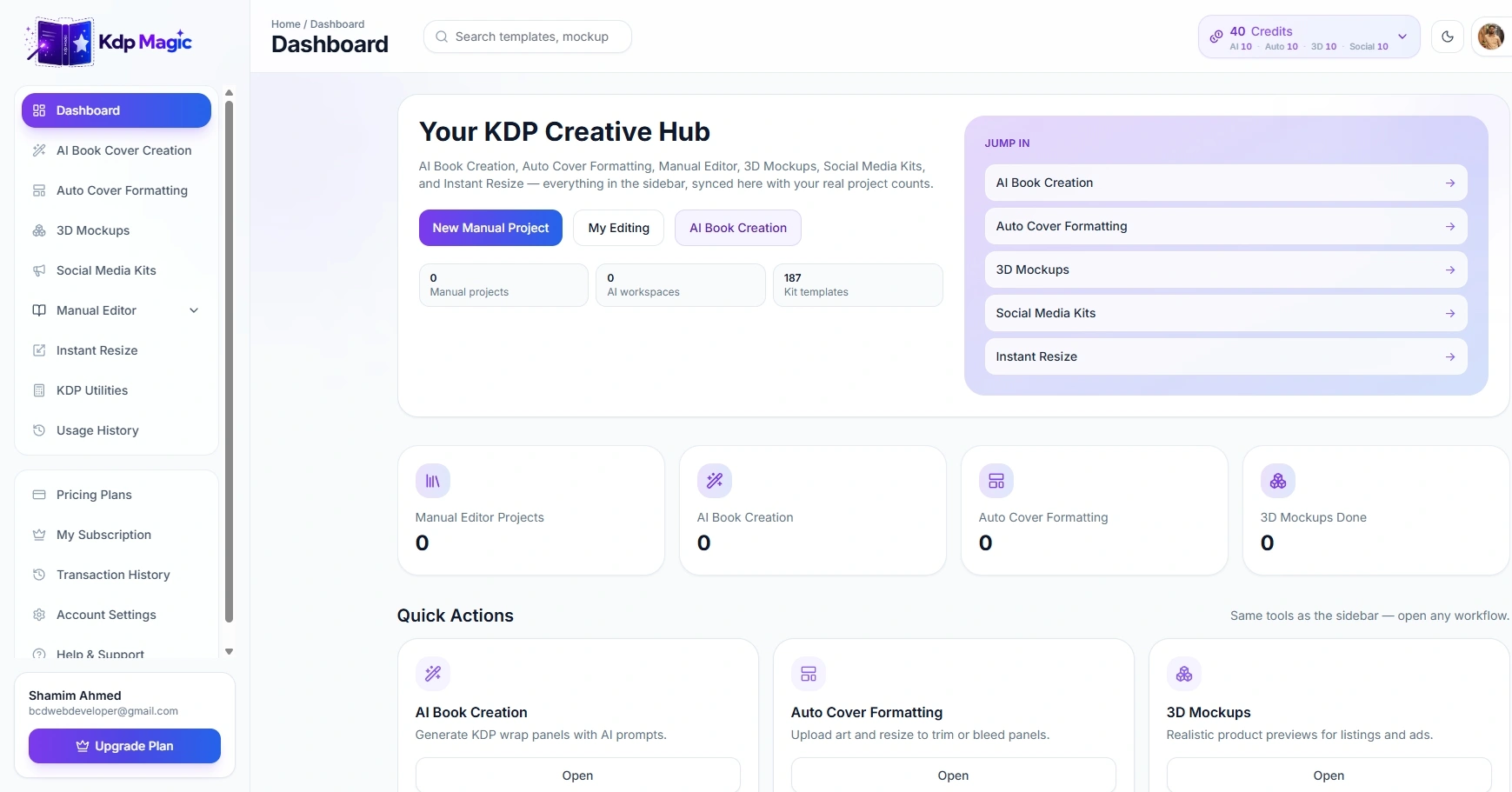 KDP Magic dashboard features overview screenshot