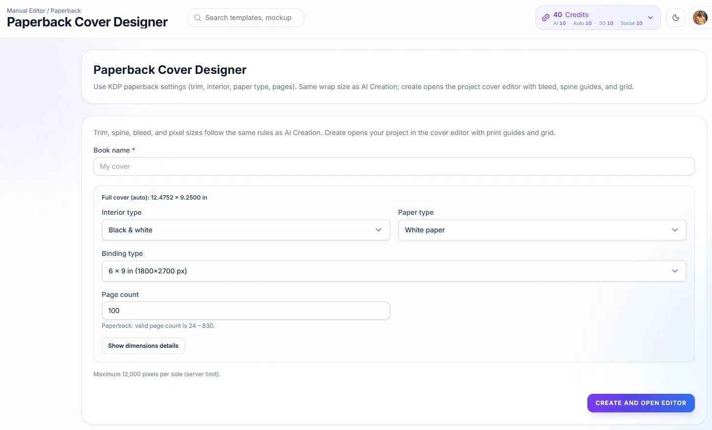 Manual editor dashboard screenshot